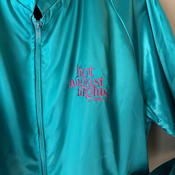 Vintage 1992 HOT AUGUST NIGHTS Men's XXL Blue Bomber Jacket Reno Classic Cars - Picture 5 of 11